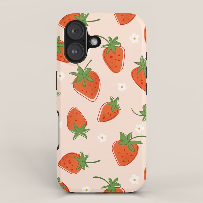 Red Strawberries Pattern iPhone Case Gallery Image 1