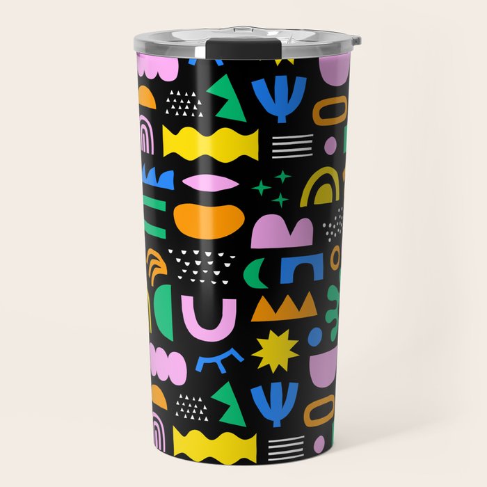 Fun colorful abstract summer shape pattern Travel Mug Gallery Image 1