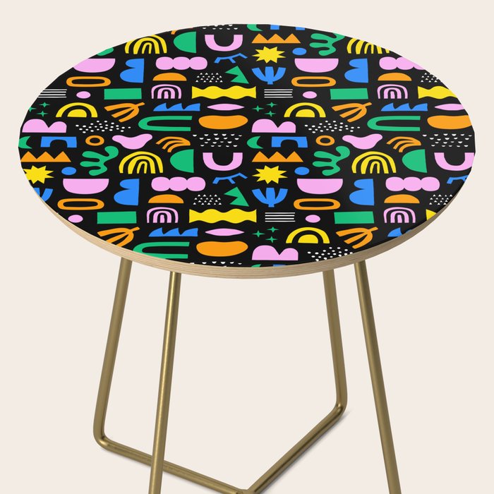 Fun colorful abstract summer shape pattern Side Table Gallery Image 2