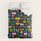 Fun colorful abstract summer shape pattern Comforter Gallery Image 6