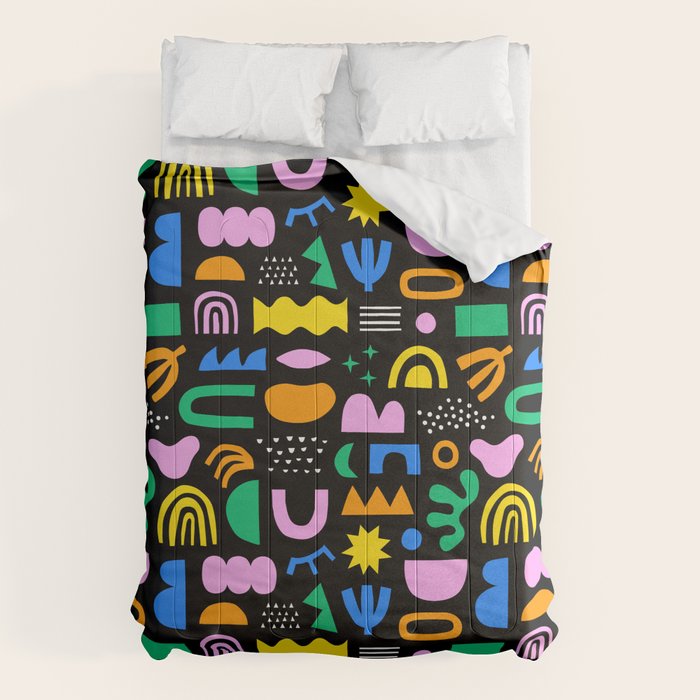 Fun colorful abstract summer shape pattern Comforter Gallery Image 6