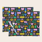 Fun colorful abstract summer shape pattern Placemat Gallery Image 1