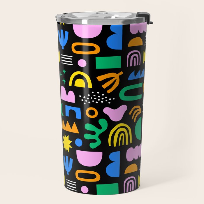 Fun colorful abstract summer shape pattern Travel Mug Gallery Image 2
