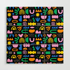 Fun colorful abstract summer shape pattern Wood Wall Art Gallery Image 1