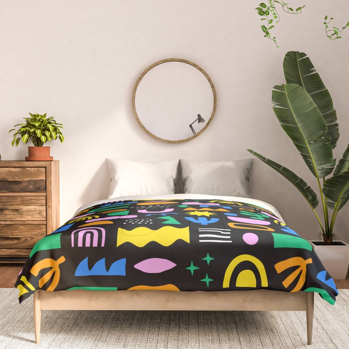 Fun colorful abstract summer shape pattern Comforter Gallery Image 3