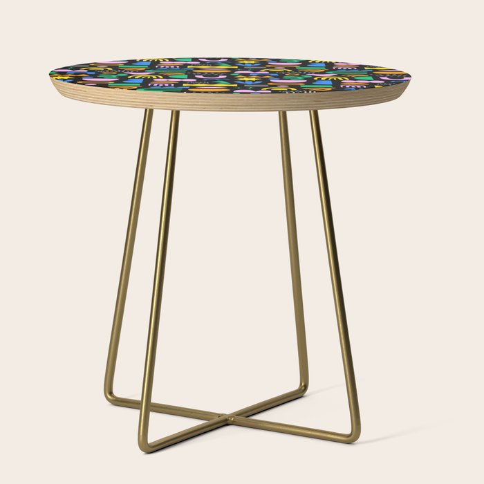 Fun colorful abstract summer shape pattern Side Table Gallery Image 1
