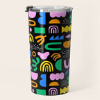 Fun colorful abstract summer shape pattern Travel Mug Gallery Image 3
