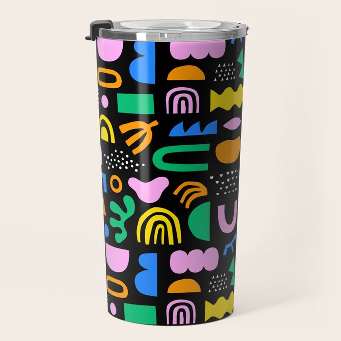 Fun colorful abstract summer shape pattern Travel Mug Gallery Image 3