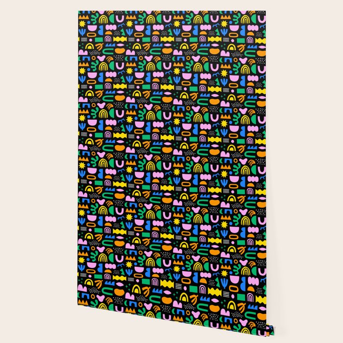 Fun colorful abstract summer shape pattern Wallpaper Gallery Image 2