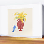 Mimosa and Blue Jay Wall Mural Gallery Image 2