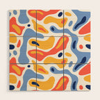 Colorful abstract organic shape art pattern Wood Wall Art Gallery Image 1