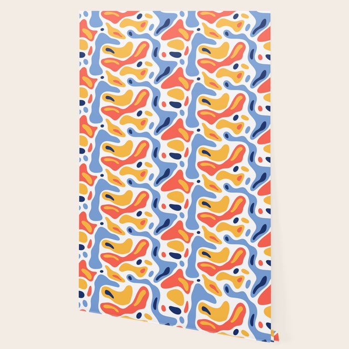 Colorful abstract organic shape art pattern Wallpaper Gallery Image 2