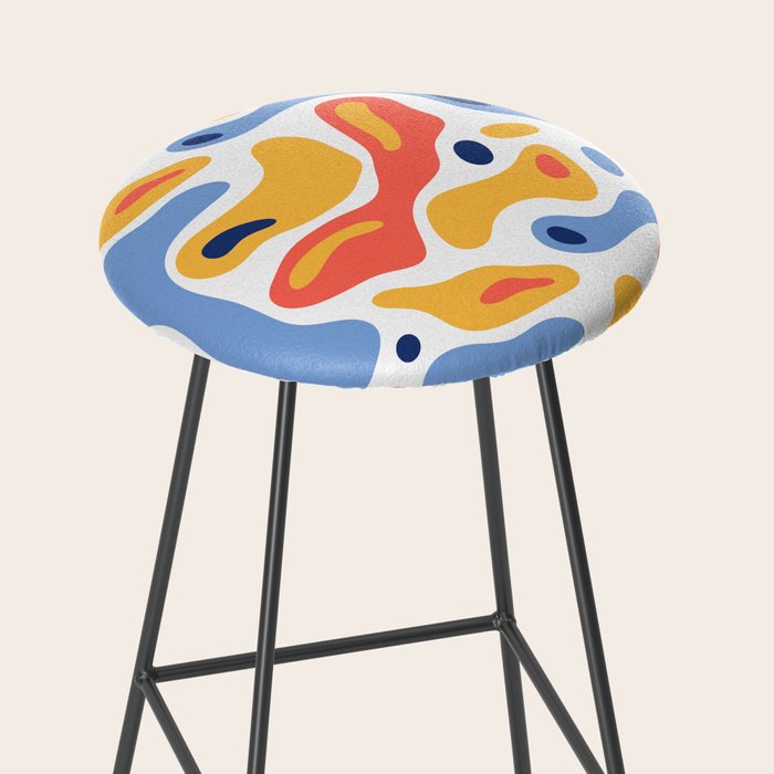 Colorful abstract organic shape art pattern Stool Gallery Image 2