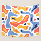 Colorful abstract organic shape art pattern Wall Tapestry Gallery Image 4
