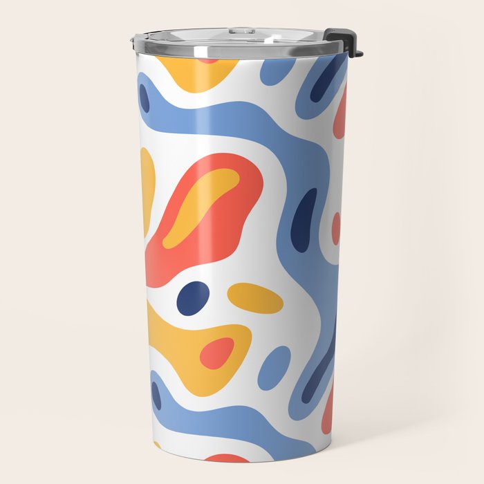 Colorful abstract organic shape art pattern Travel Mug Gallery Image 2