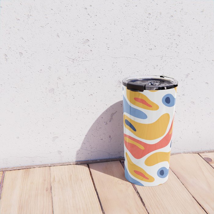Colorful abstract organic shape art pattern Travel Mug Gallery Image 4