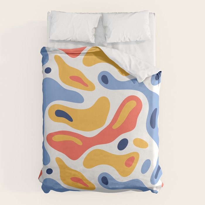 Colorful abstract organic shape art pattern Duvet Cover Gallery Image 1