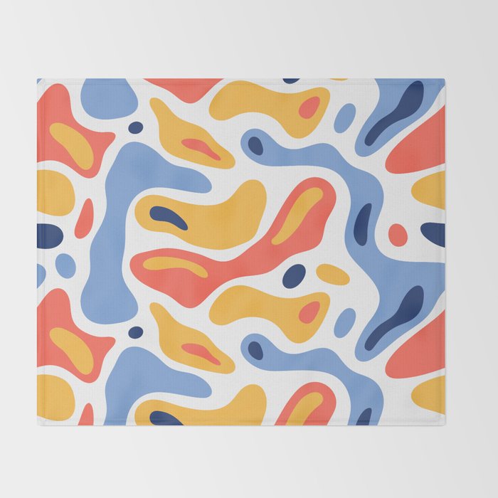 Colorful abstract organic shape art pattern Throw Blanket Gallery Image 2
