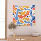 Colorful abstract organic shape art pattern Wall Tapestry Gallery Image 2