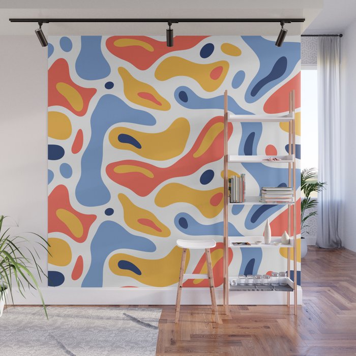 Colorful abstract organic shape art pattern Wall Mural Gallery Image 1
