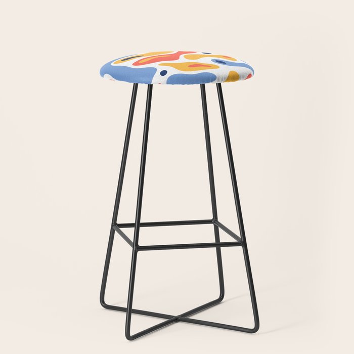 Colorful abstract organic shape art pattern Stool Gallery Image 1
