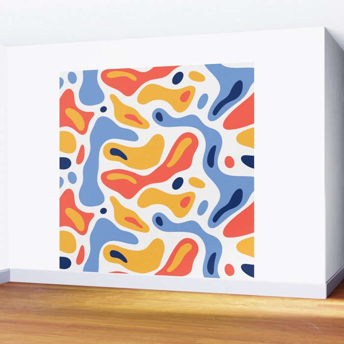 Colorful abstract organic shape art pattern Wall Mural Gallery Image 2