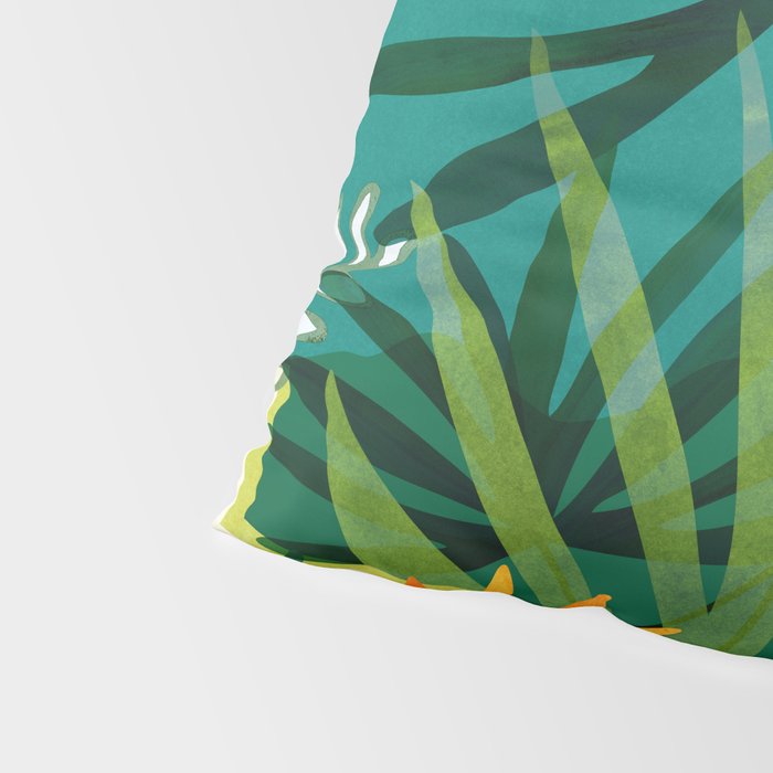 Tropical Moonlight Night Scene Pillow Sham Gallery Image 4