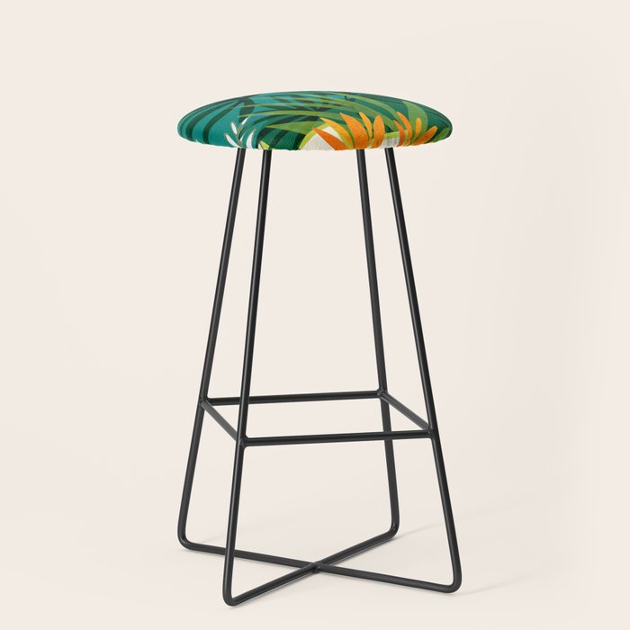 Tropical Moonlight Night Scene Stool Gallery Image 1