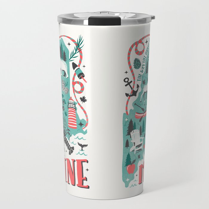 Maine Map Travel Mug Gallery Image 1