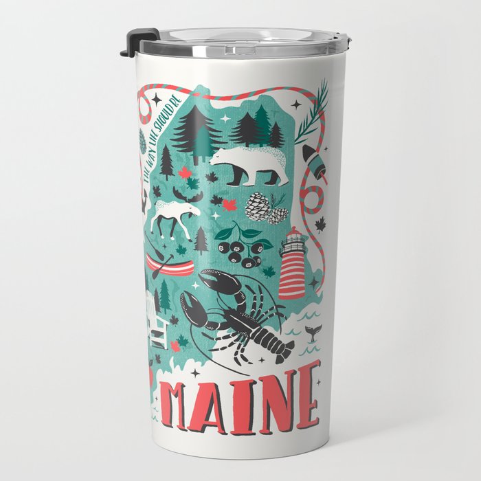 Maine Map Travel Mug Gallery Image 3
