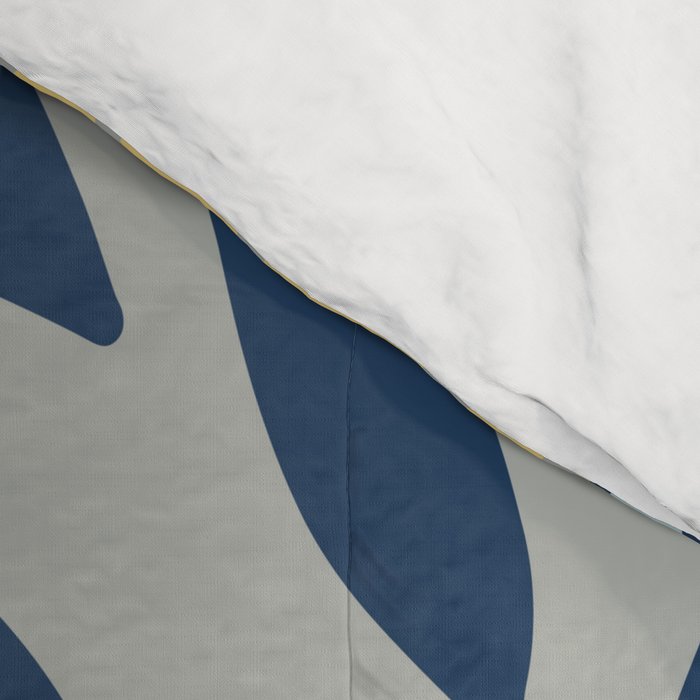 Festive, Floral Prints and Leaves, Yellow, Gray, Navy Blue, Teal Comforter Gallery Image 4