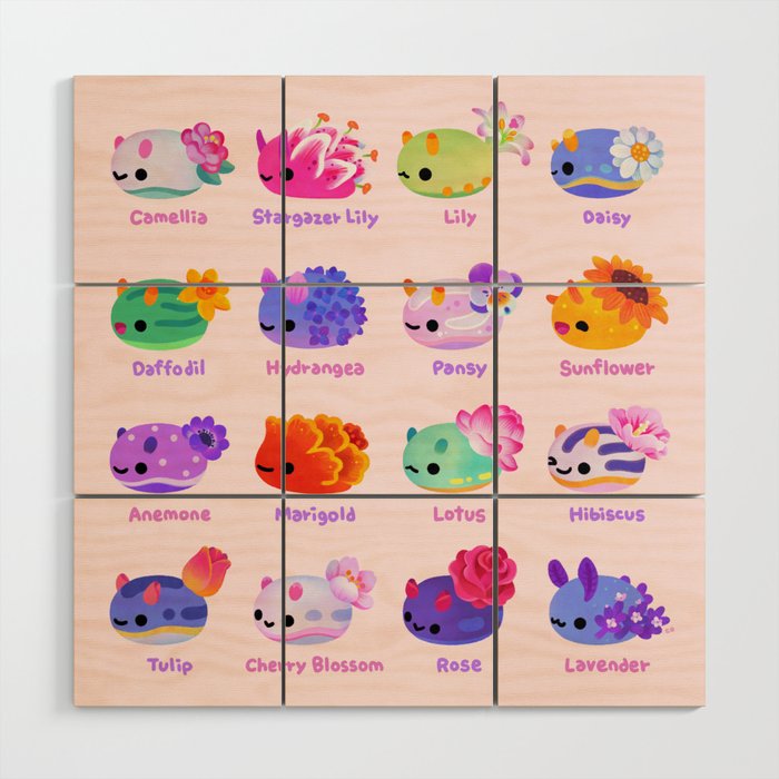 Flower sea slug - pastel Wood Wall Art Gallery Image 1