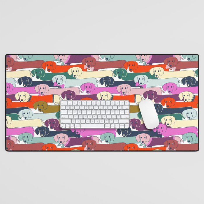 colored doggie pattern Desk Mat Gallery Image 1
