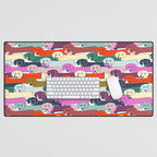 colored doggie pattern Desk Mat Gallery Image 1