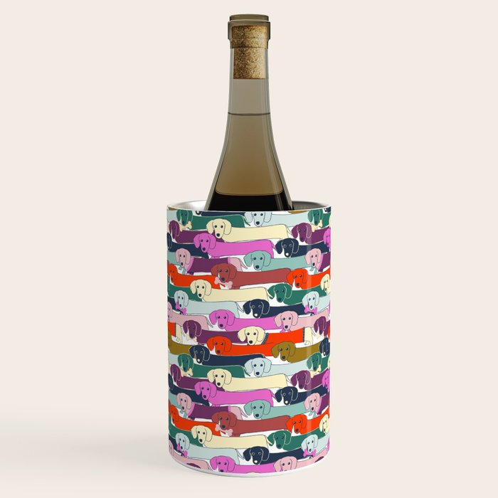 colored doggie pattern Wine Chiller Gallery Image 1