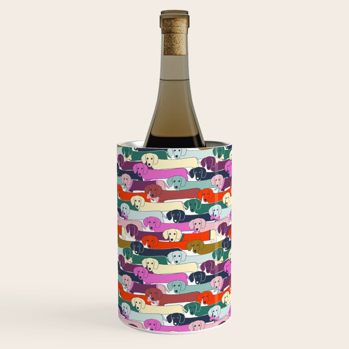 colored doggie pattern Wine Chiller Gallery Image 2
