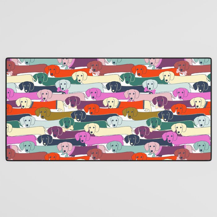 colored doggie pattern Desk Mat Gallery Image 3