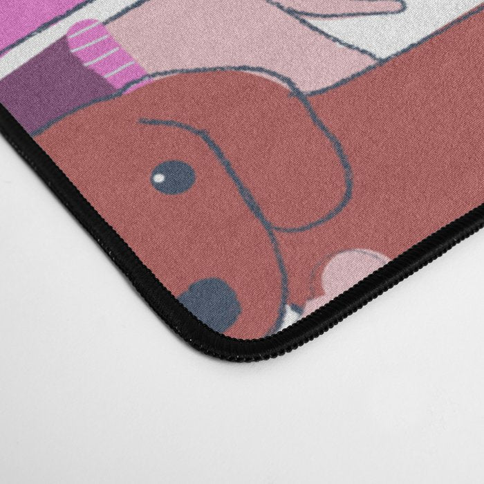 colored doggie pattern Desk Mat Gallery Image 4