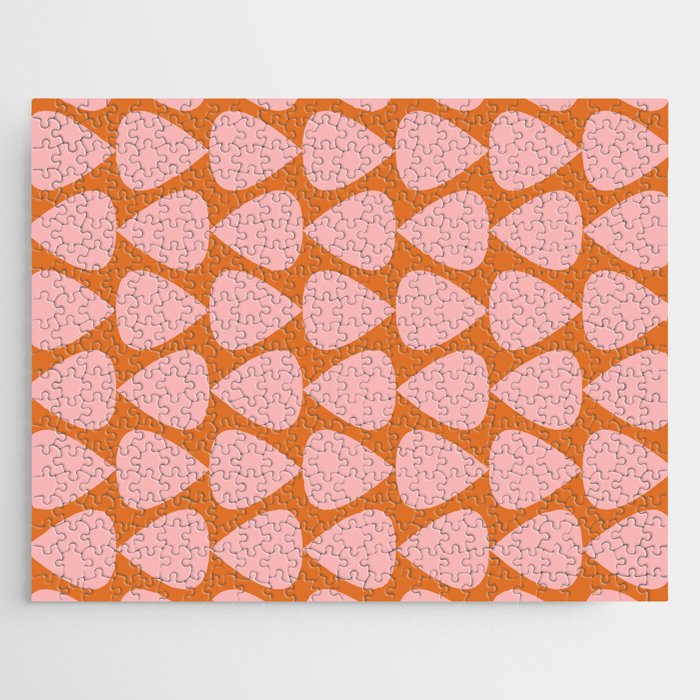 Plectrum Pattern in Pink and Orange Jigsaw Puzzle Gallery Image 1