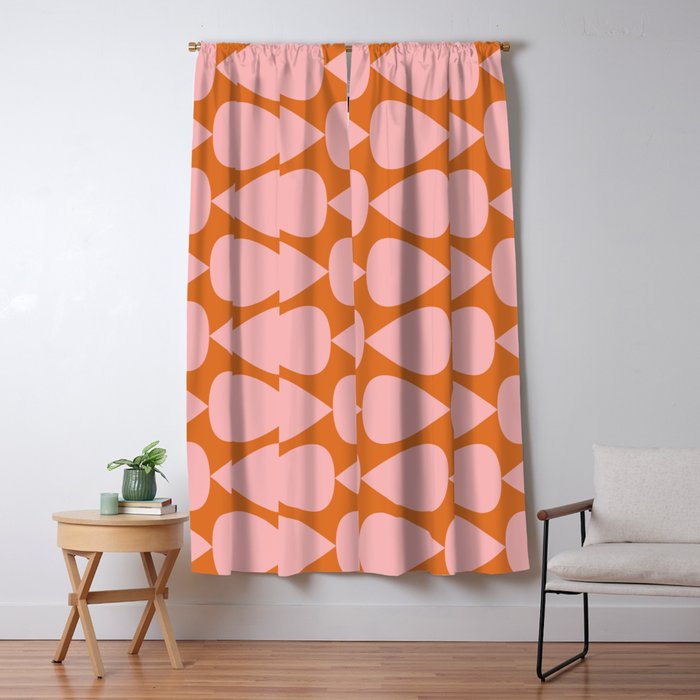 Plectrum Pattern in Pink and Orange Window Curtain Gallery Image 1