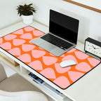 Plectrum Pattern in Pink and Orange Desk Mat Gallery Image 2