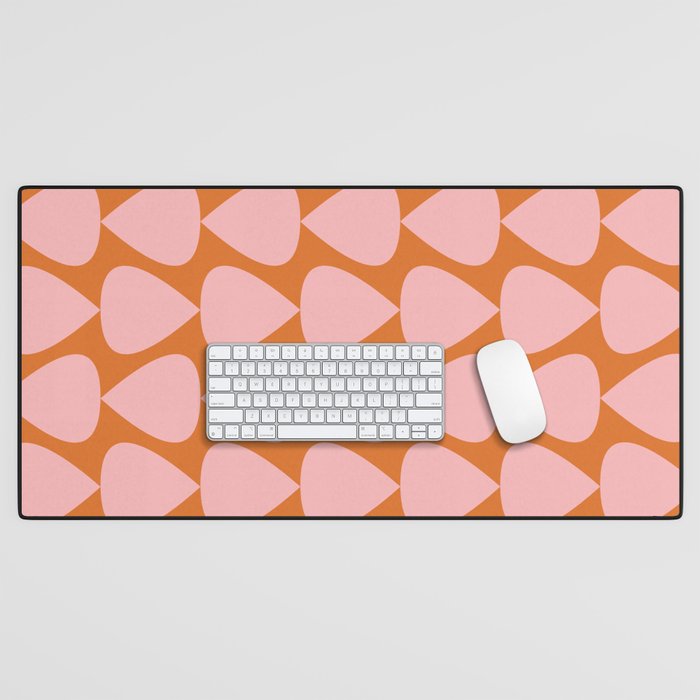 Plectrum Pattern in Pink and Orange Desk Mat Gallery Image 1