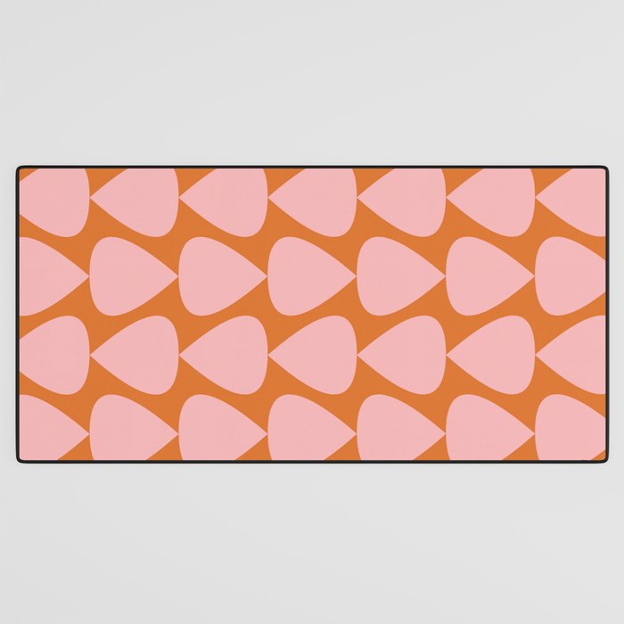 Plectrum Pattern in Pink and Orange Desk Mat Gallery Image 3