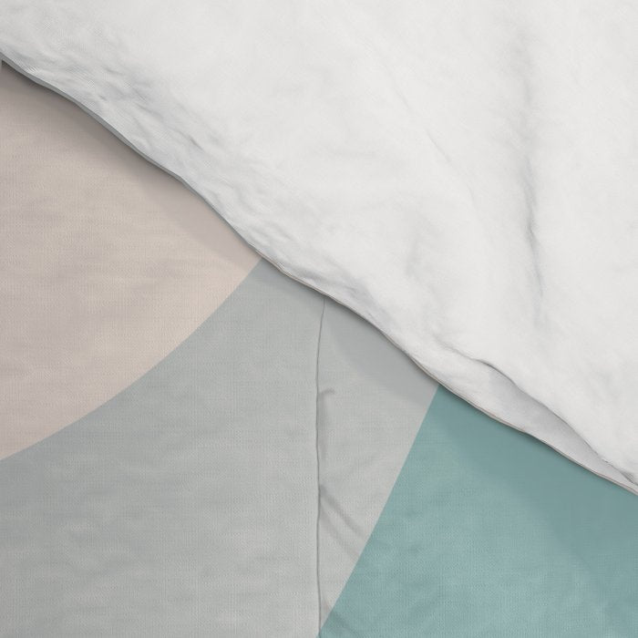 Abstract Diagonal Waves in Teal, Terracotta, and Pink Comforter Gallery Image 4