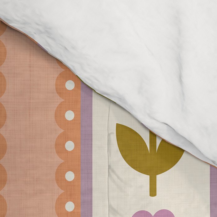 Scandi-Floral Stripes Harvest Comforter Gallery Image 4