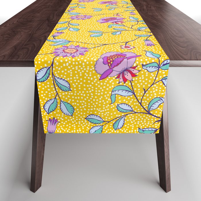 Vibrant Vintage Blooms Table Runner Gallery Image 1