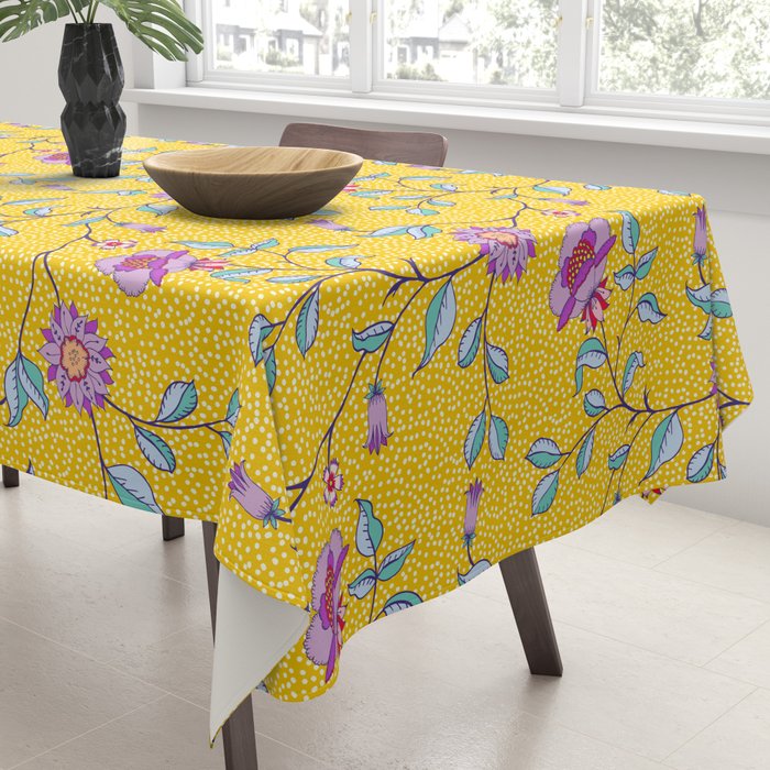 Vibrant Vintage Blooms Tablecloth Gallery Image 3