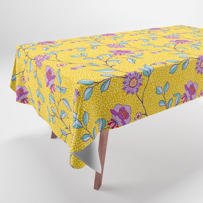 Vibrant Vintage Blooms Tablecloth Gallery Image 1