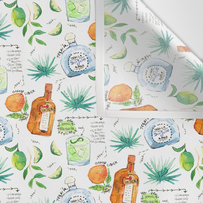 Classic Margarita Cocktail Recipe Wall Tapestry Gallery Image 3