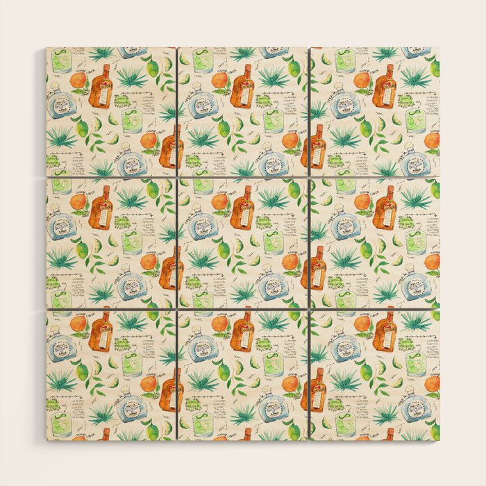 Classic Margarita Cocktail Recipe Wood Wall Art Gallery Image 1